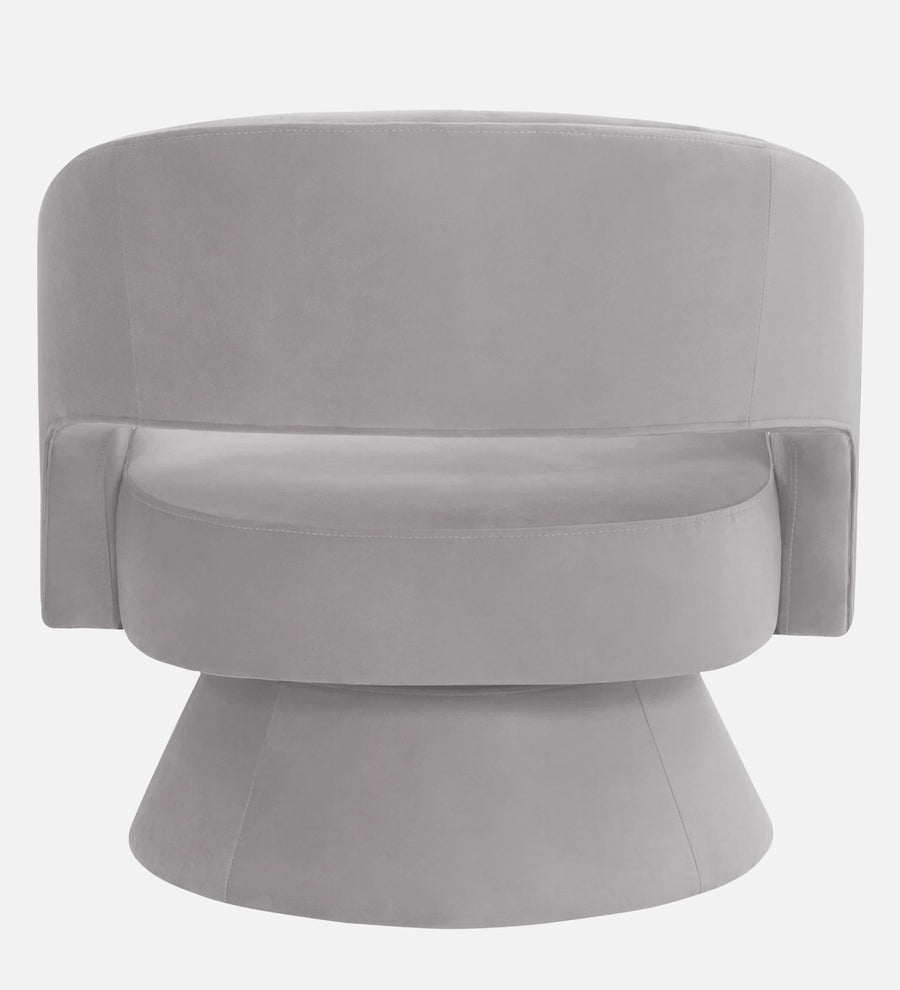 Pendra Velvet Swivel Chair In Concrete Grey Colour - Febonic Living