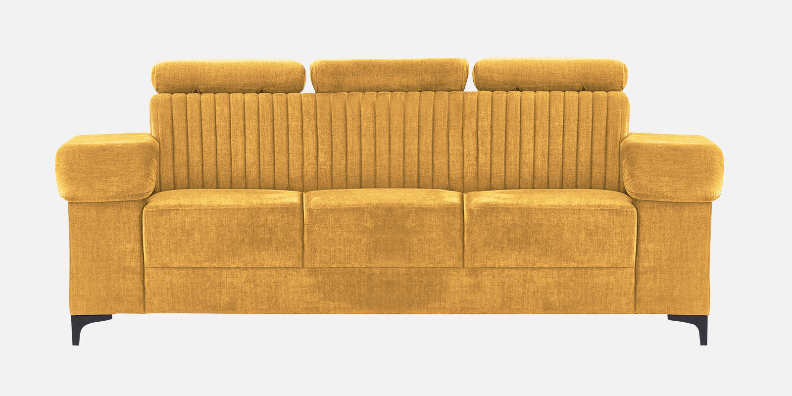 Draco Fabric 3 Seater Sofa in Blush Yellow Colour