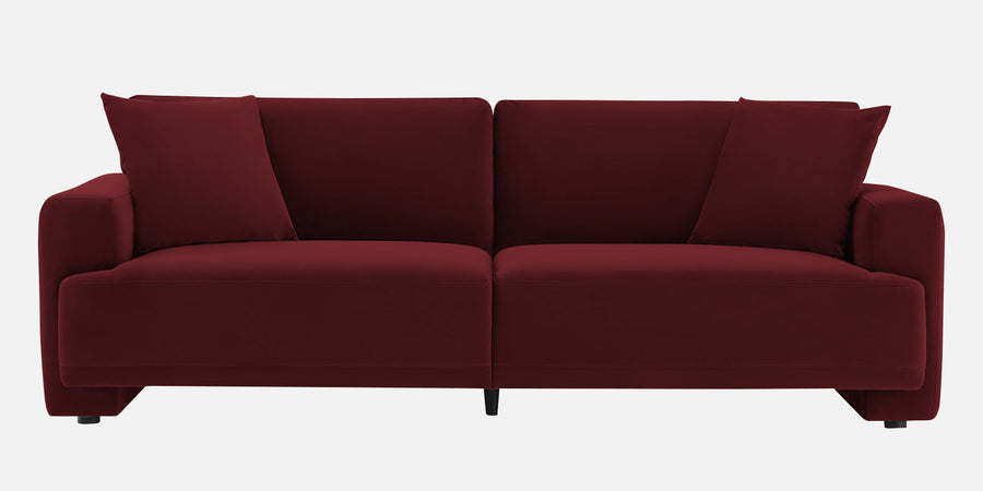 Kosta Velvet 3 Seater Sofa In Blood Maroon Colour - Febonic Living