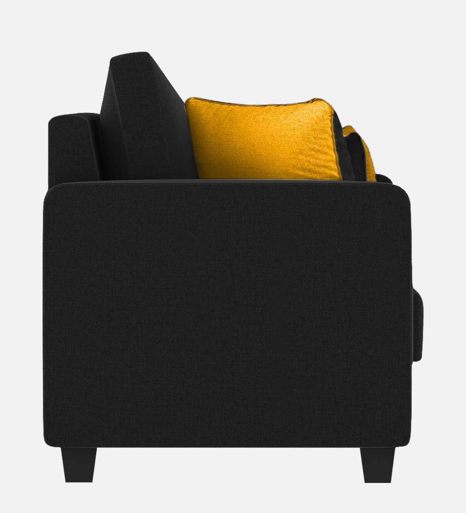 Nabi Fabric 1 Seater Sofa In Zed Black Colour