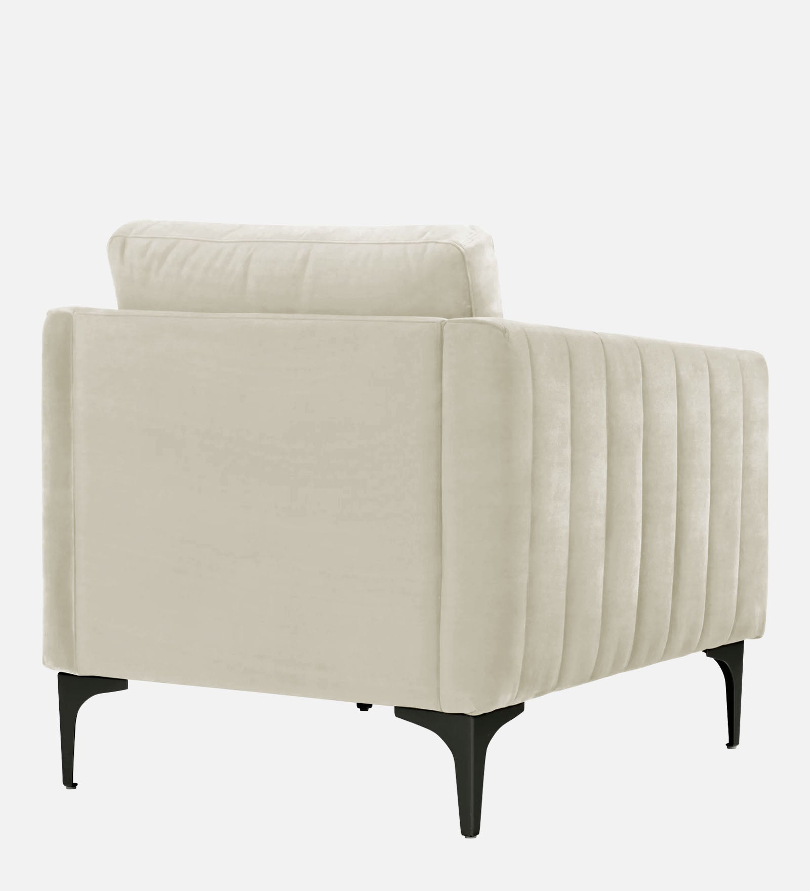 Haru Velvet 1 Seater Sofa in Warm White Colour