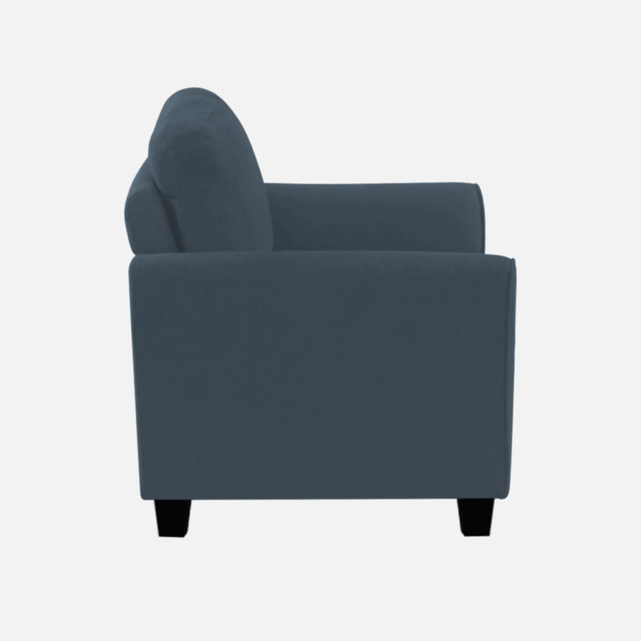 Daroo Velvet 1 Seater Sofa In Oxford Blue Colour - Febonic Living