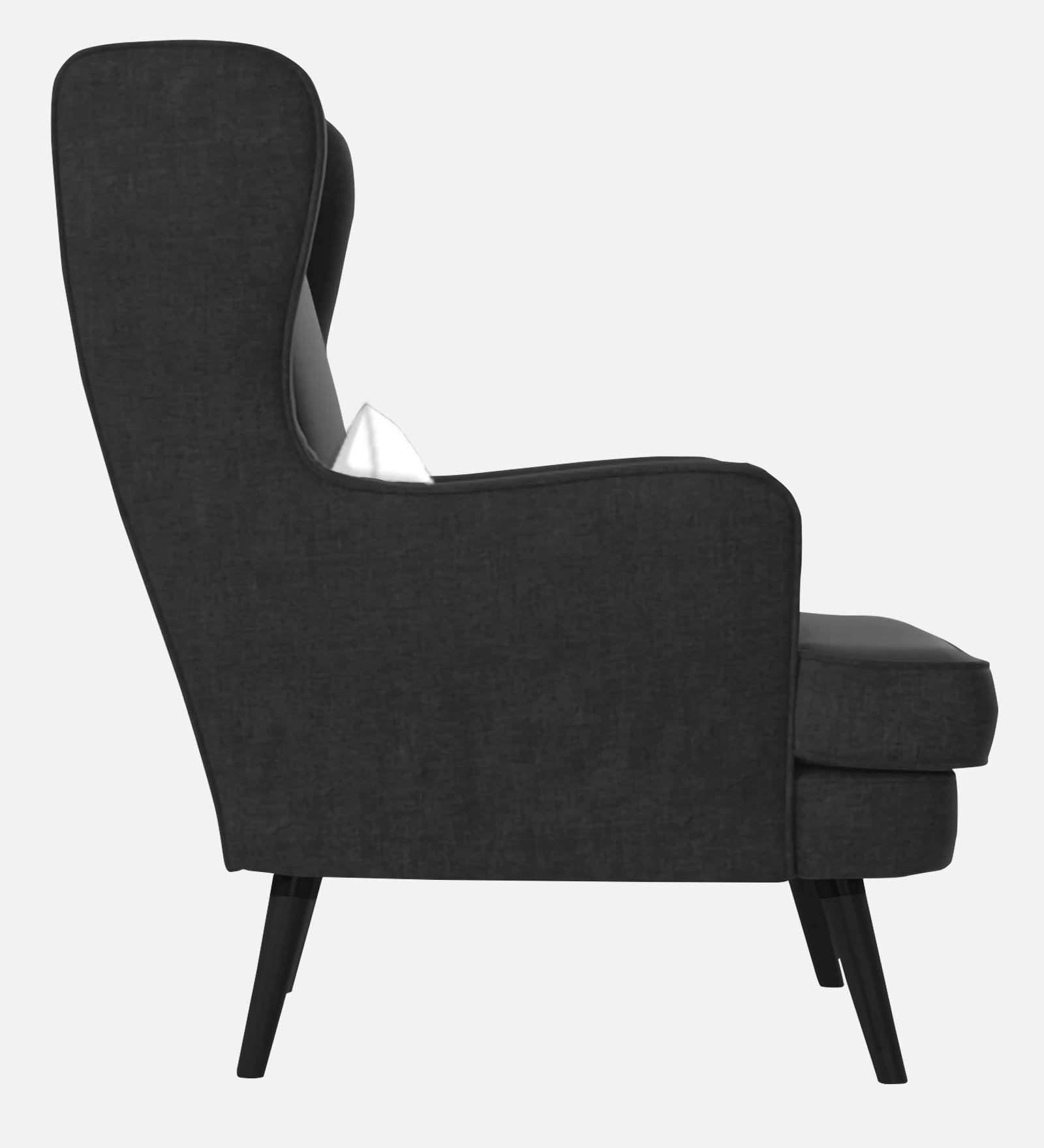 Niya Velvet Wing Chair in Davy Grey Colour