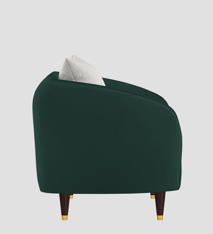 Hairo Velvet 1 Seater Sofa In Forest Green Colour - Febonic Living