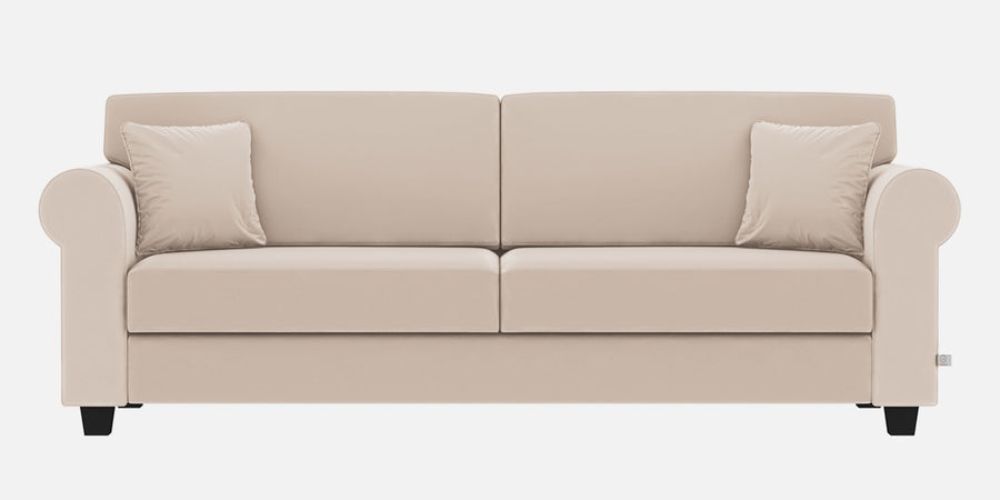 Numonk Velvet 3 Seater Sofa In Camel Beige Colour - Febonic Living