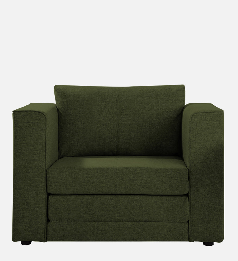 Kenia Fabric 1 Seater Foldable Sofa Cum Bed In Olive Green Colour - Febonic Living