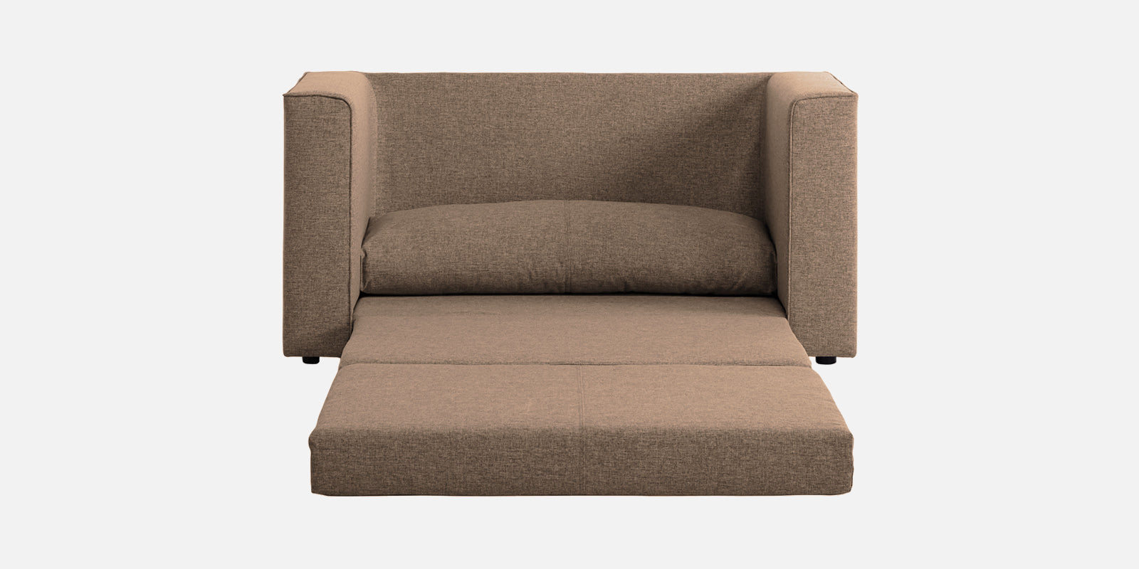 Kenia Fabric 2 Seater Convertible Sofa Cum Bed in Cookie Beige Colour