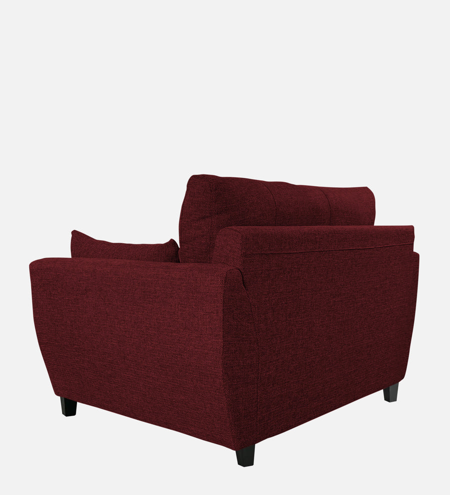 Mario Fabric 1 Seater Sofa In Blood Maroon Colour - Febonic Living