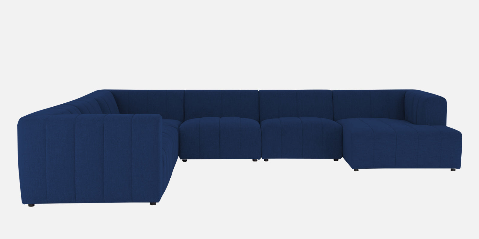 Damo Fabric LHS 8 Seater Sectional Sofa In Royal Blue Colour