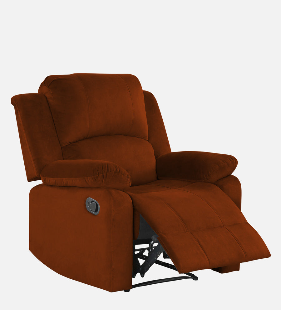 Henry Fabric 1 Seater Motorized Recliner In Burnt Orange Colour - Febonic Living