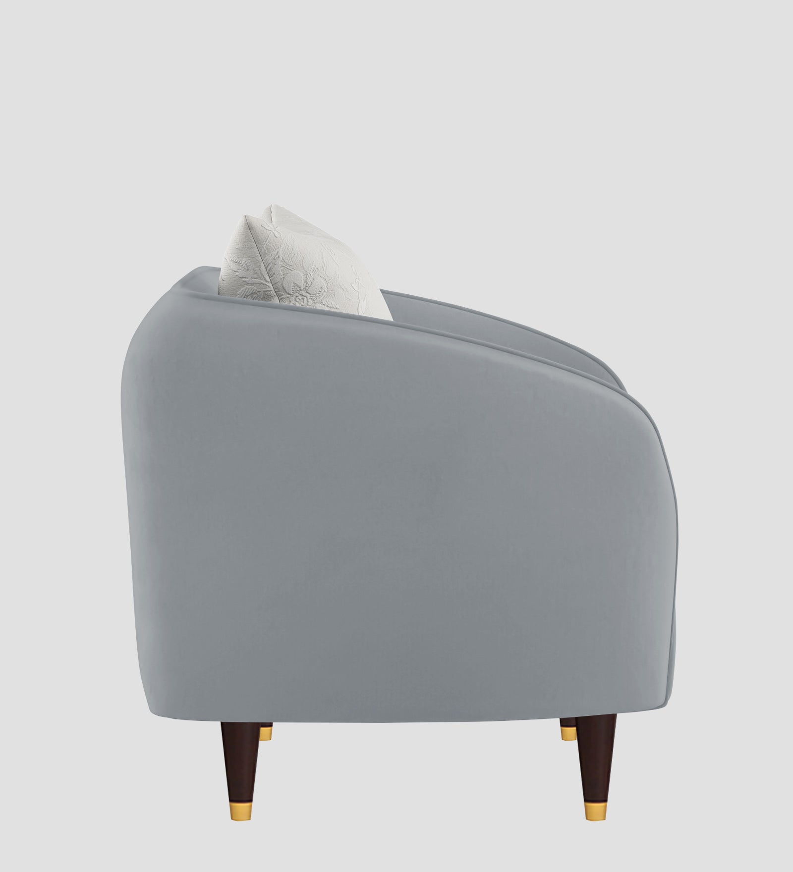 Hairo Velvet 1 Seater Sofa In  Concrete Grey Colour - Febonic Living