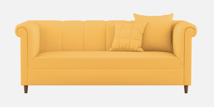 Rubi Velvet 3 Seater Sofa In Turmeric Yellow Colour - Febonic Living