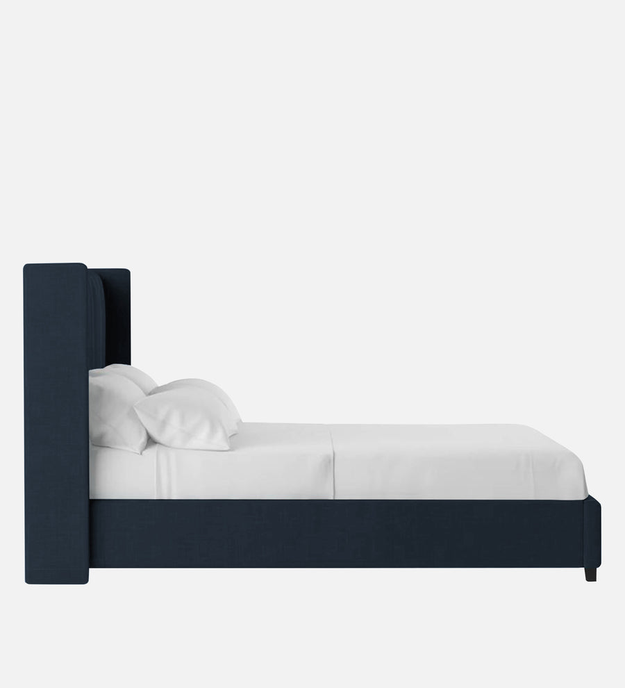 Colina Fabric Upholstered Queen Size Bed In Denim Blue Colour With Box Storage - Febonic Living