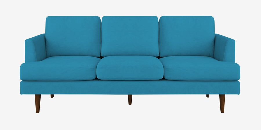 Motra Velvet 3 Seater Sofa In Aqua Blue Colour - Febonic Living