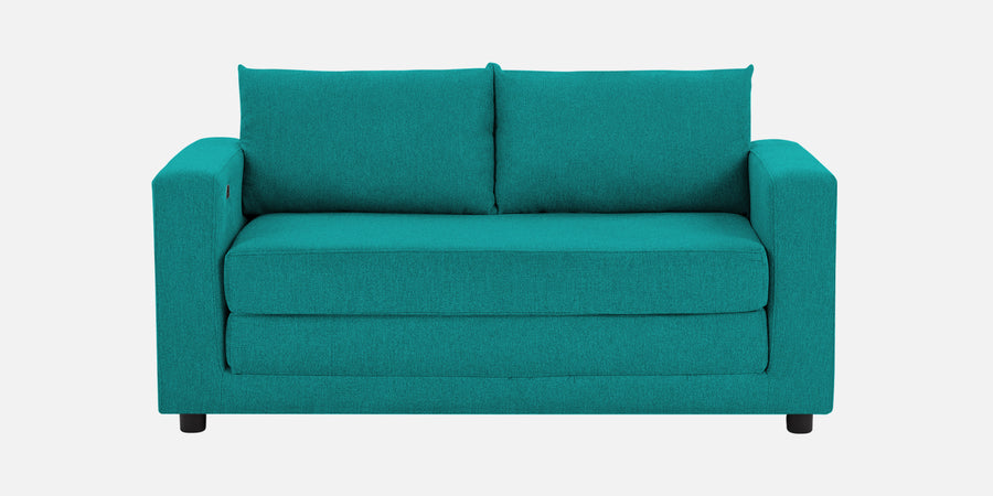 Roman Fabric 3 Seater Foldable Sofa Cum Bed In Sea Green Colour With Usb Port - Febonic Living