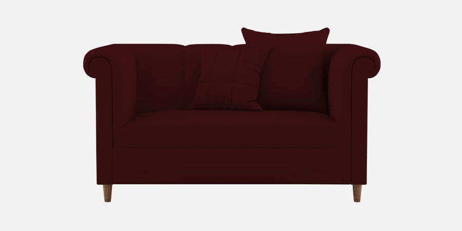 Rubi Velvet 2 Seater Sofa In Blood Maroon Colour - Febonic Living