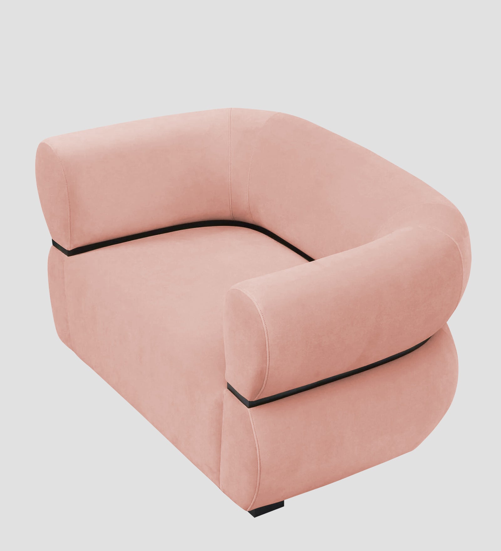 Kula Velvet 1 Seater Sofa In Blush Pink Colour