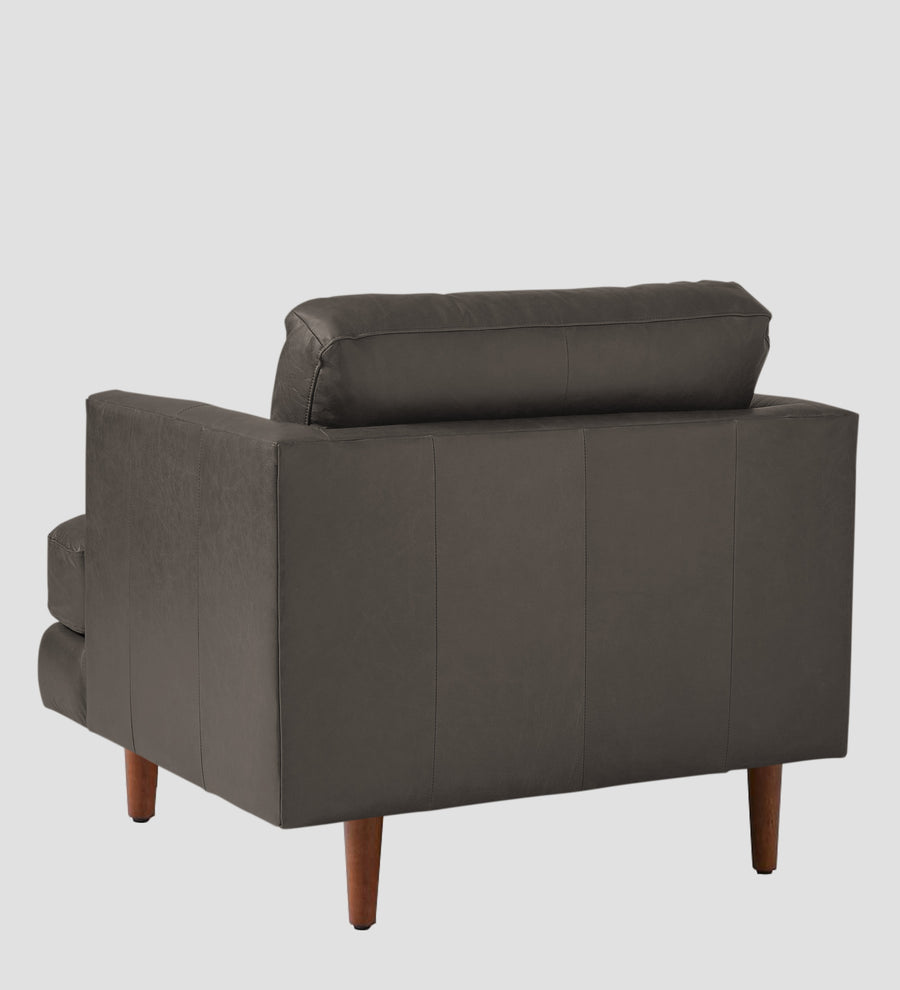 Sterio Leatherette 1 Seater Sofa In Shark Grey Colour - Febonic Living