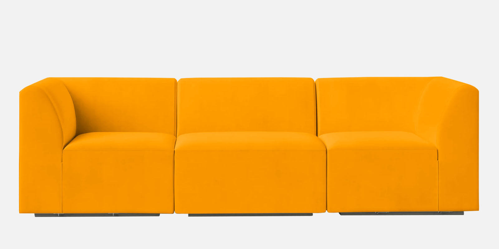 Bufa Velvet 3 Seater Sofa in Saffron yellow Colour