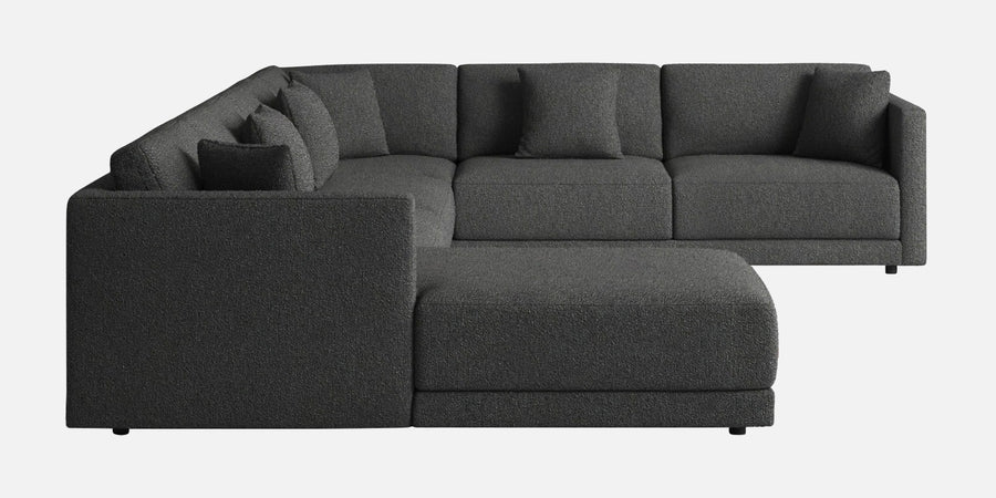 Carlin Fabric Rhs 8 Seater Sectional Sofa In Charcoal Grey Colour - Febonic Living