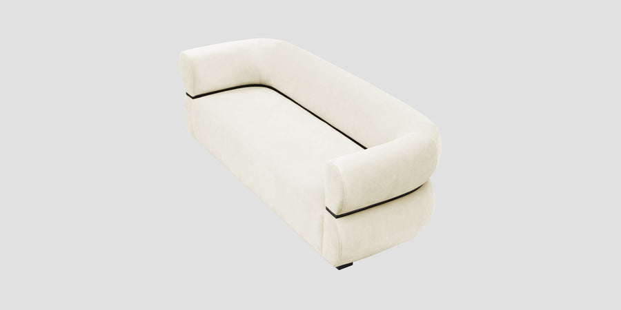 Kula Velvet 3 Seater Sofa In Warm White Colour - Febonic Living