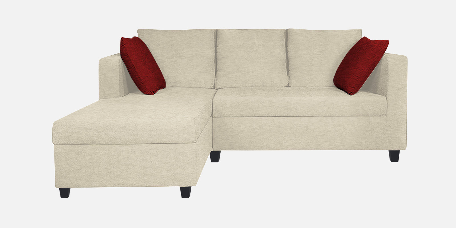 Nebula Fabric RHS Sectional Sofa (2+Lounger) in Ivory Cream Colour