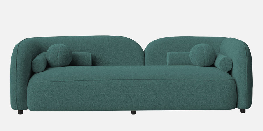 Corny Boucle Fabric 3 Seater Sofa In Bark Green Colour - Febonic Living