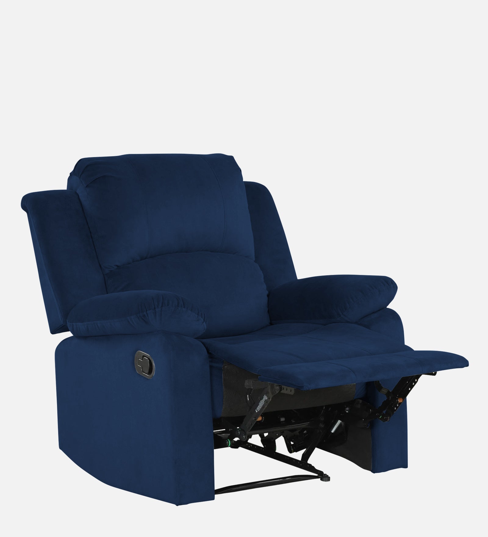 Henry Velvet Manual 1 Seater Recliner In Imperial Blue Colour