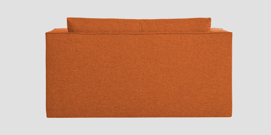 Kenia Fabric 2 Seater Foldable Sofa Cum Bed In Vivid Orange Colour - Febonic Living