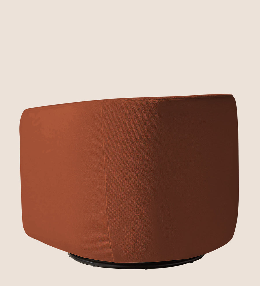 Ria Fabric Swivel Chair In Royal Orange Colour - Febonic Living