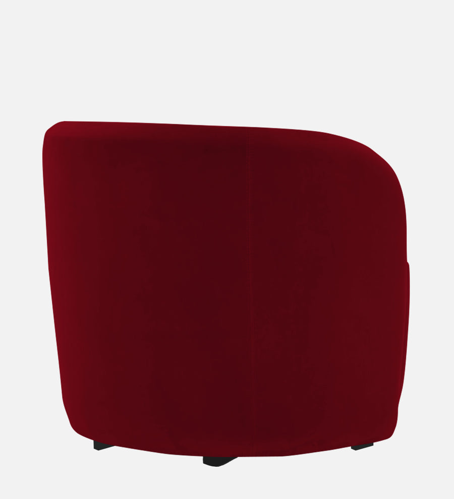 Lucky Velvet Lounge Chair In Cherry Red Colour - Febonic Living