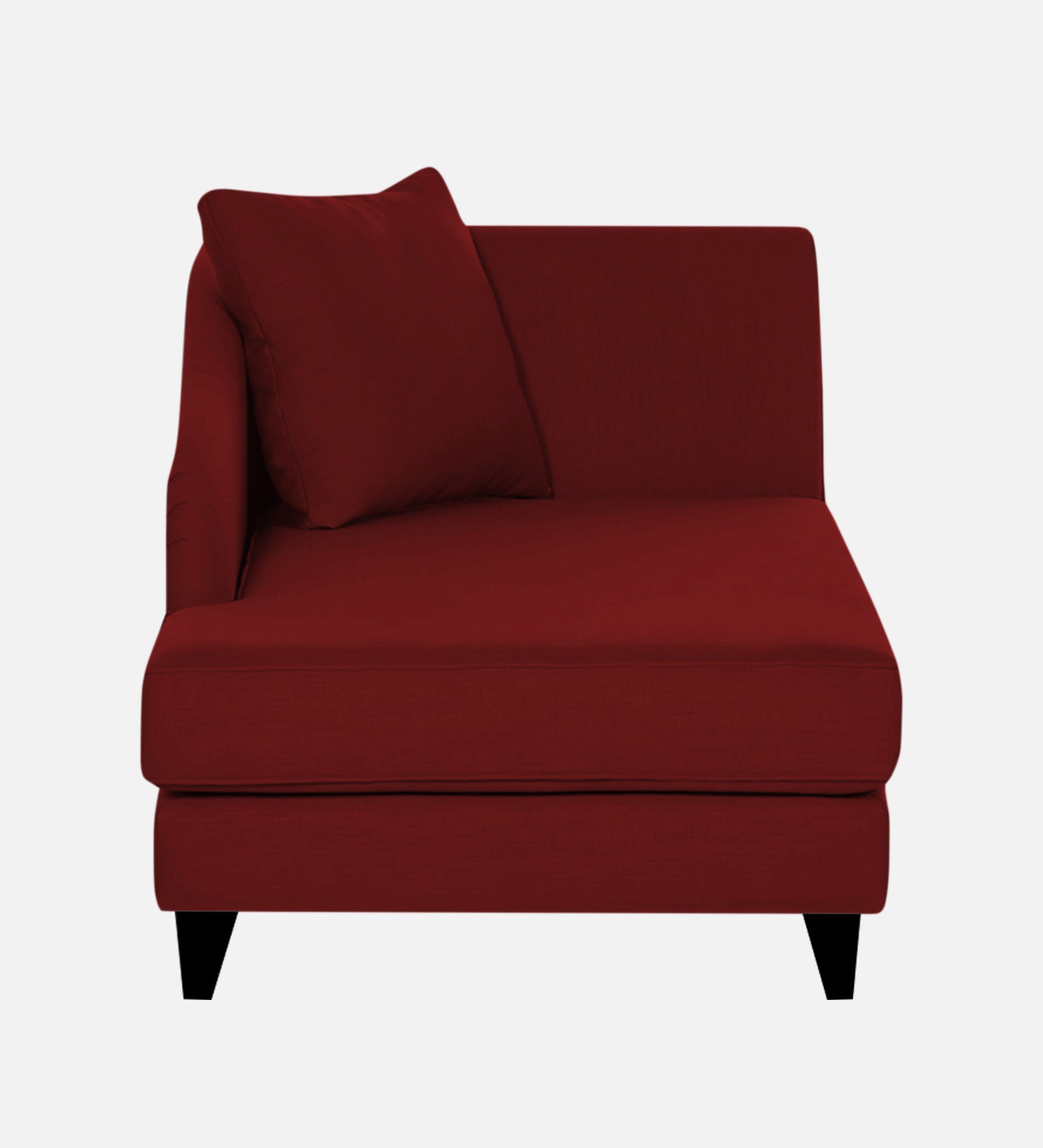 Louis Fabric RHS Chaise Lounger In Blood Maroon Colour