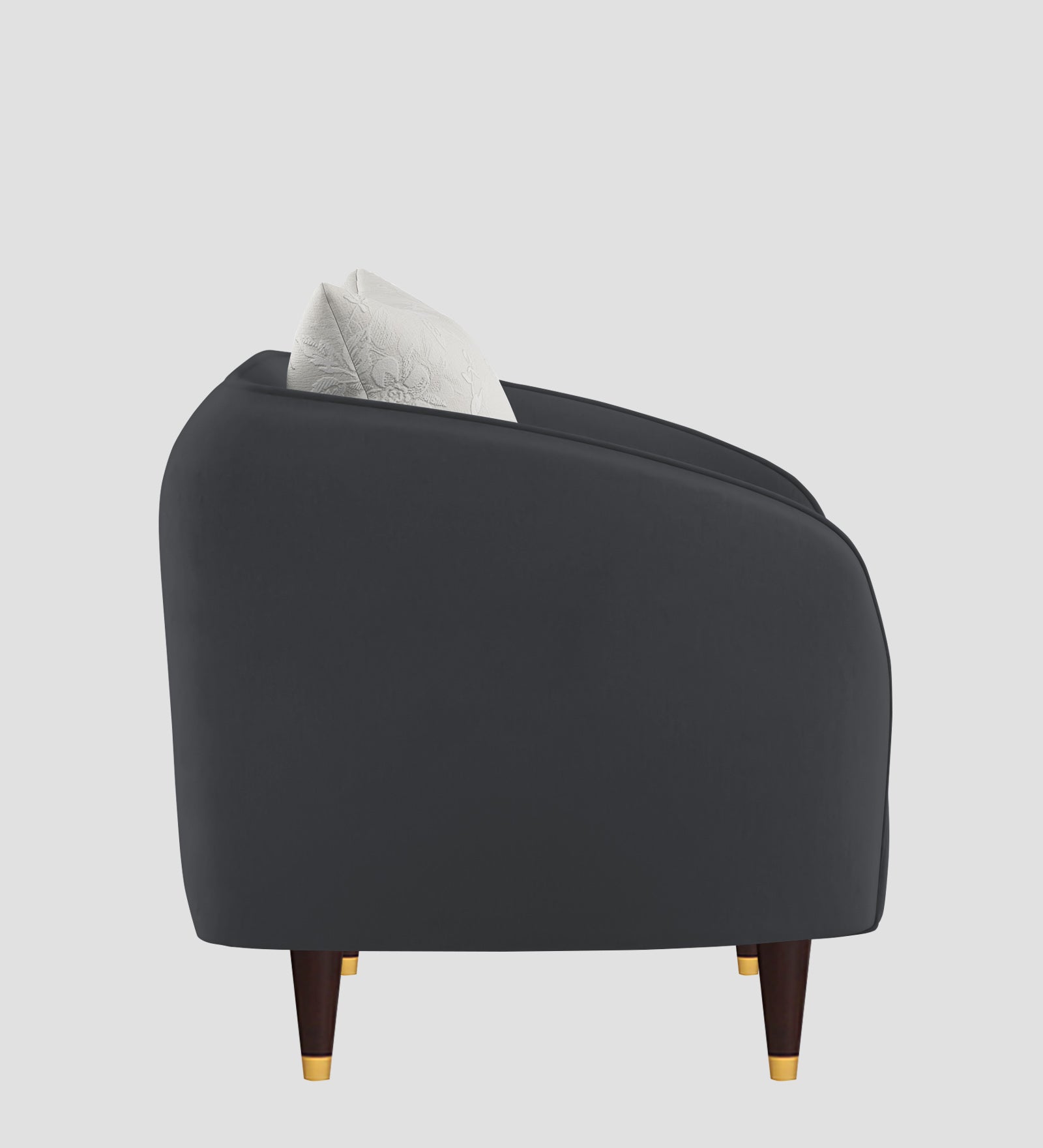 Hairo Velvet 1 Seater Sofa In  Davy Grey Colour - Febonic Living