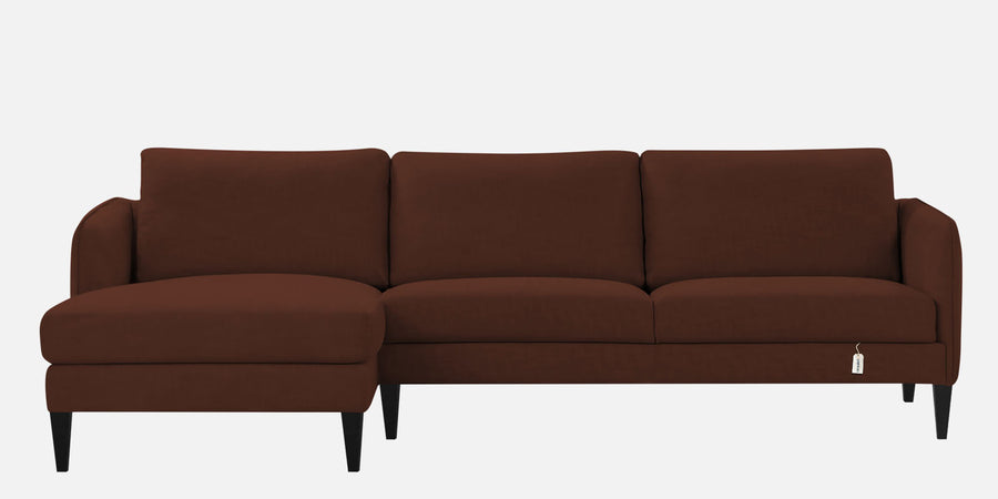 Piku Fabric Rhs Sectional Sofa 3 Lounger In Coffee Brown Colour - Febonic Living