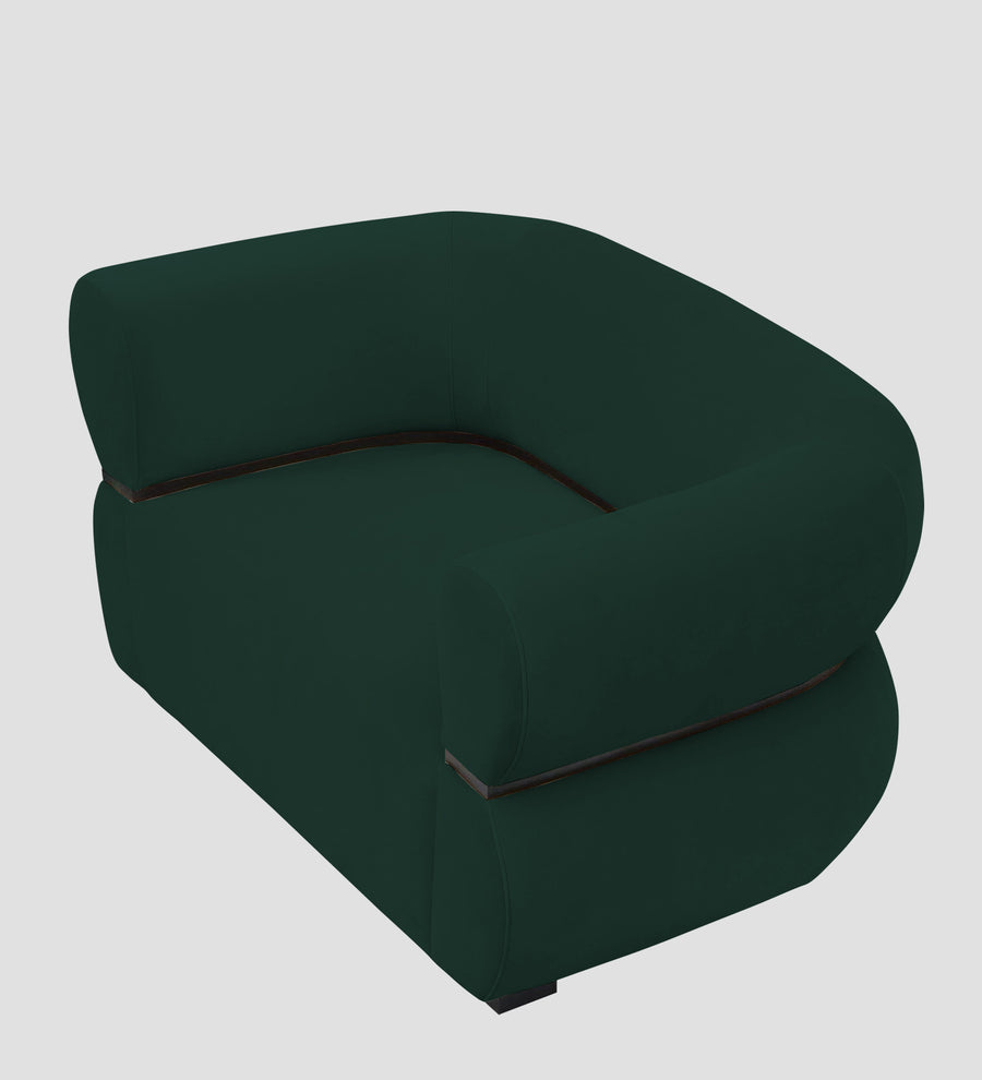Kula Velvet 1 Seater Sofa In Forest Green Colour - Febonic Living