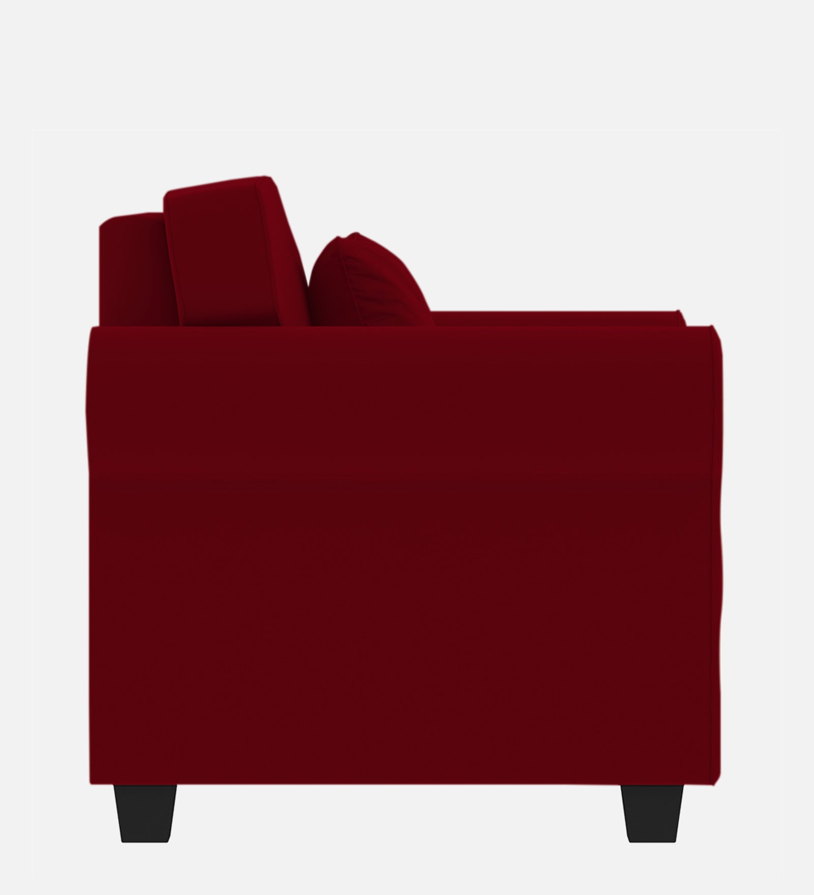 Numonk Velvet 1 Seater Sofa in Cherry Red Colour