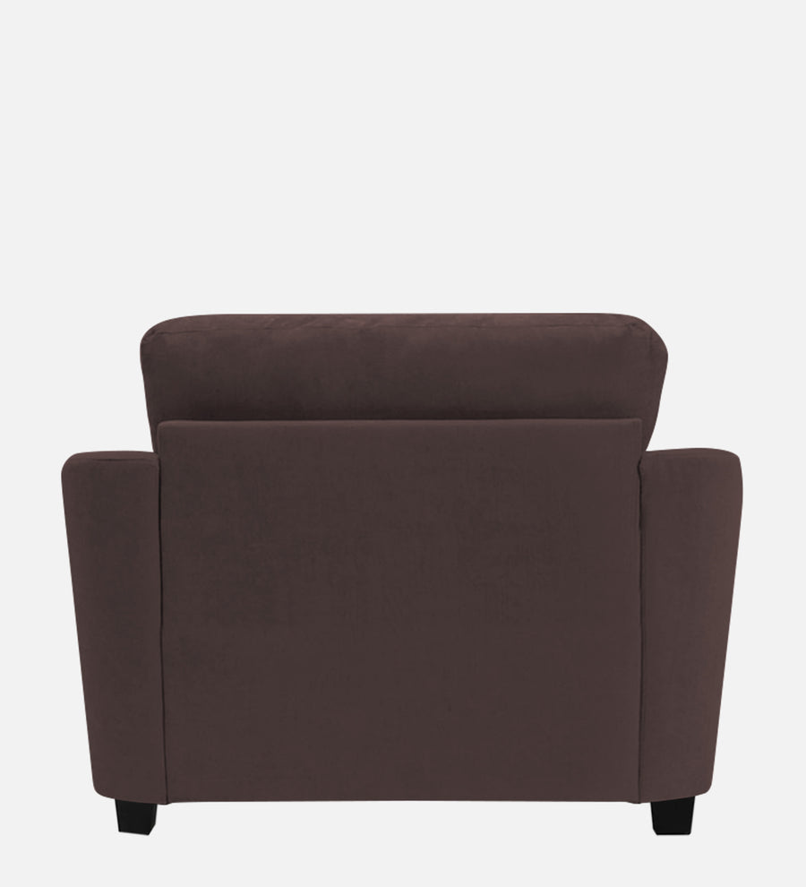 Mulan Fabric 1 Seater Sofa In Night Brown Colour - Febonic Living