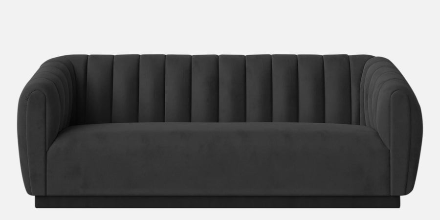 Ferry Velvet 3 Seater Sofa In Hory Grey Colour - Febonic Living