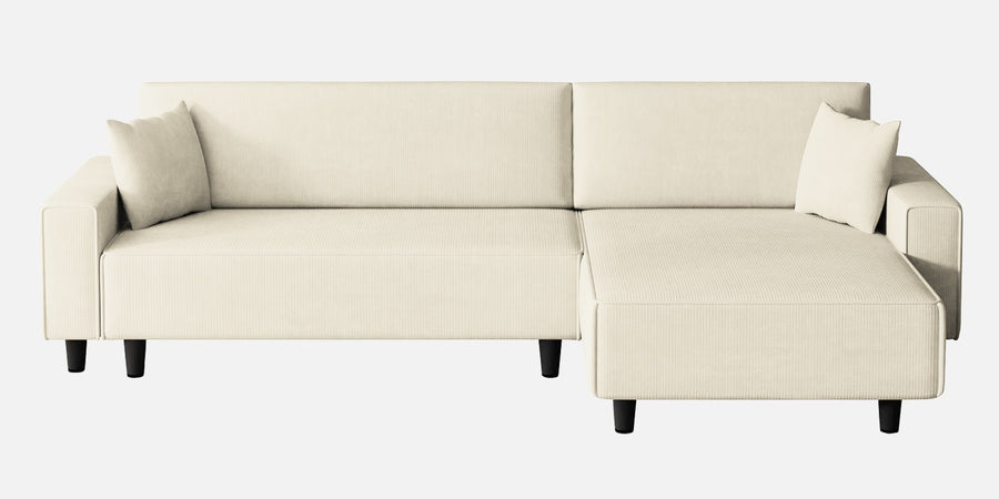 Peach Fabric Lhs 6 Seater Sofa Cum Bed With Storage In Ivory Cream Colour - Febonic Living