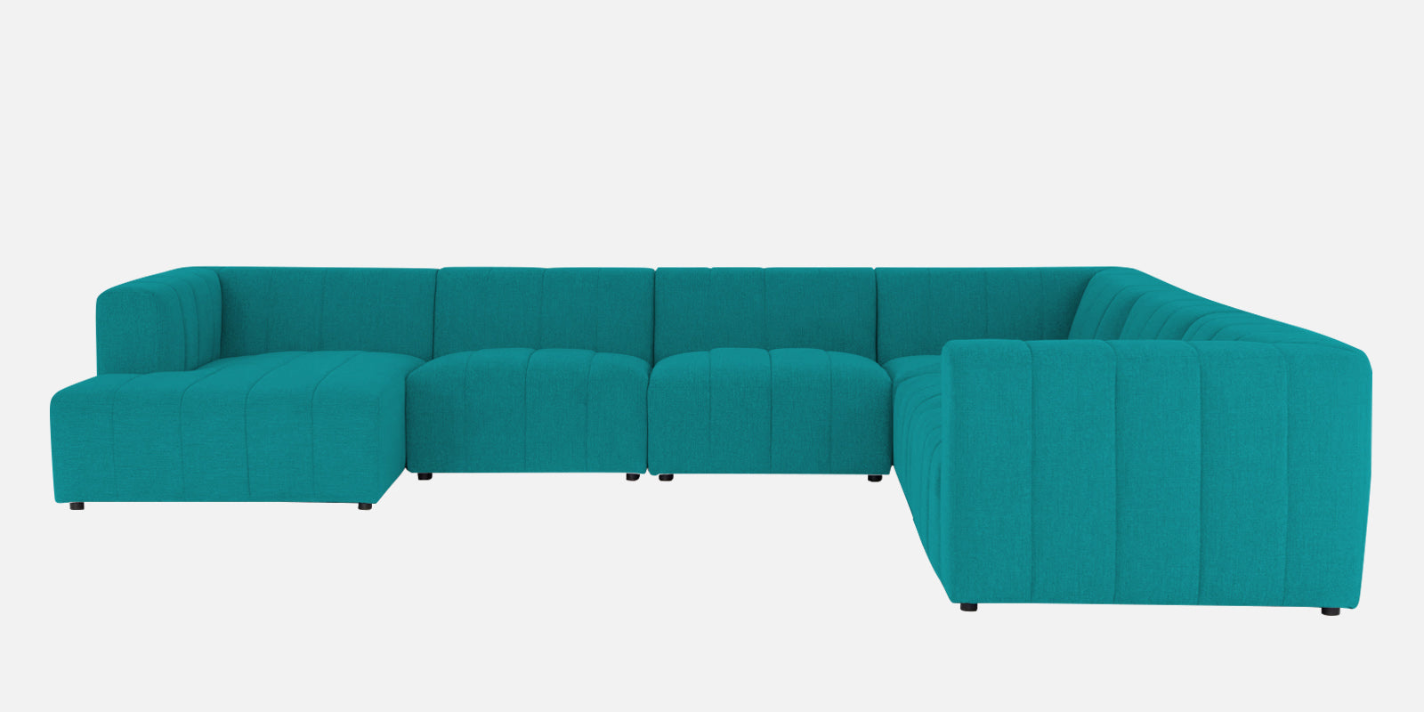 Damo Fabric RHS 8 Seater Sectional Sofa In Sea Green Colour