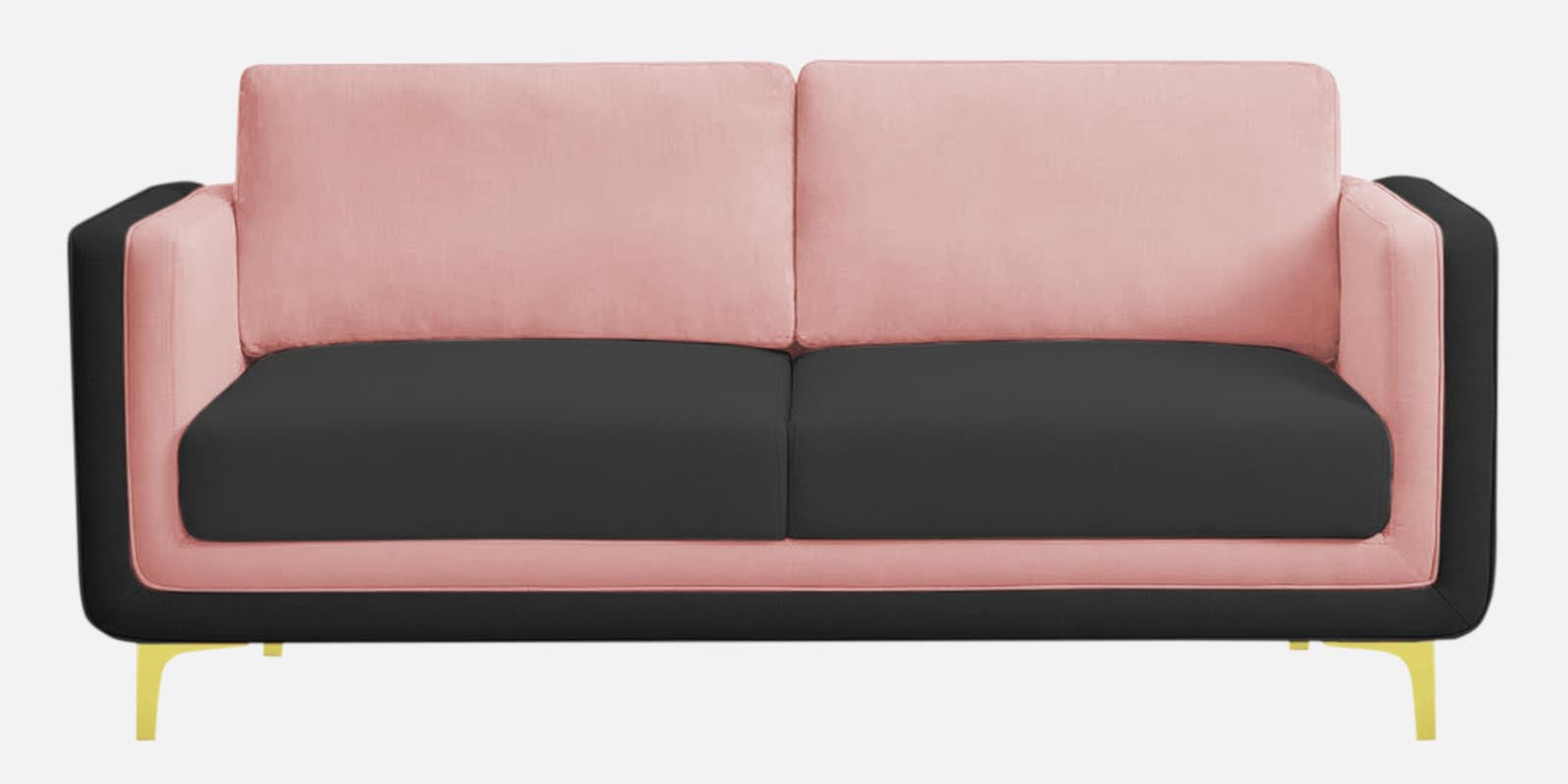 Visky Velvet 3 Seater Sofa in Millennial Pink-Hory Grey Colour