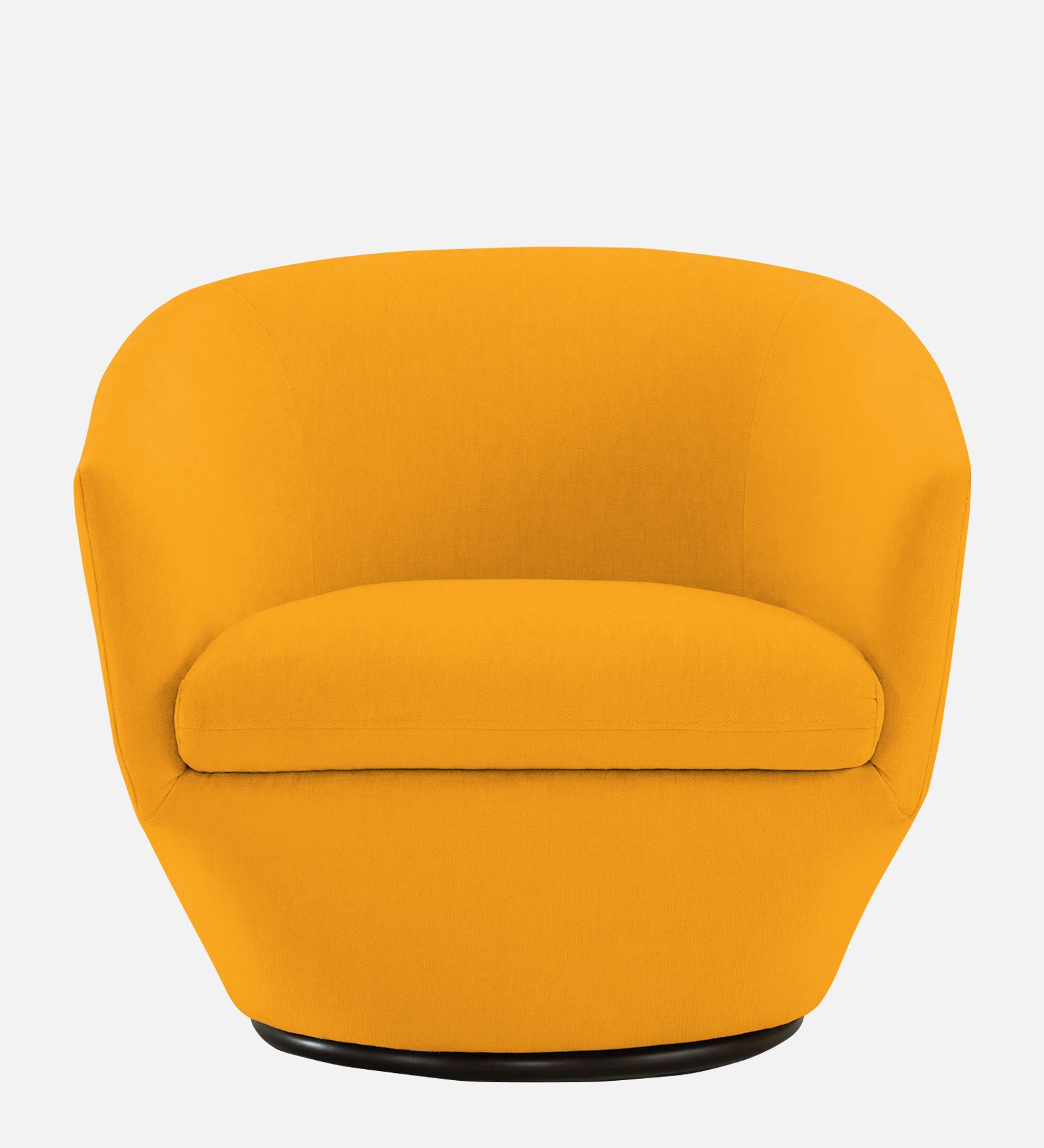 Haddie Velvet Swivel Chair in Safforn Yellow Colour