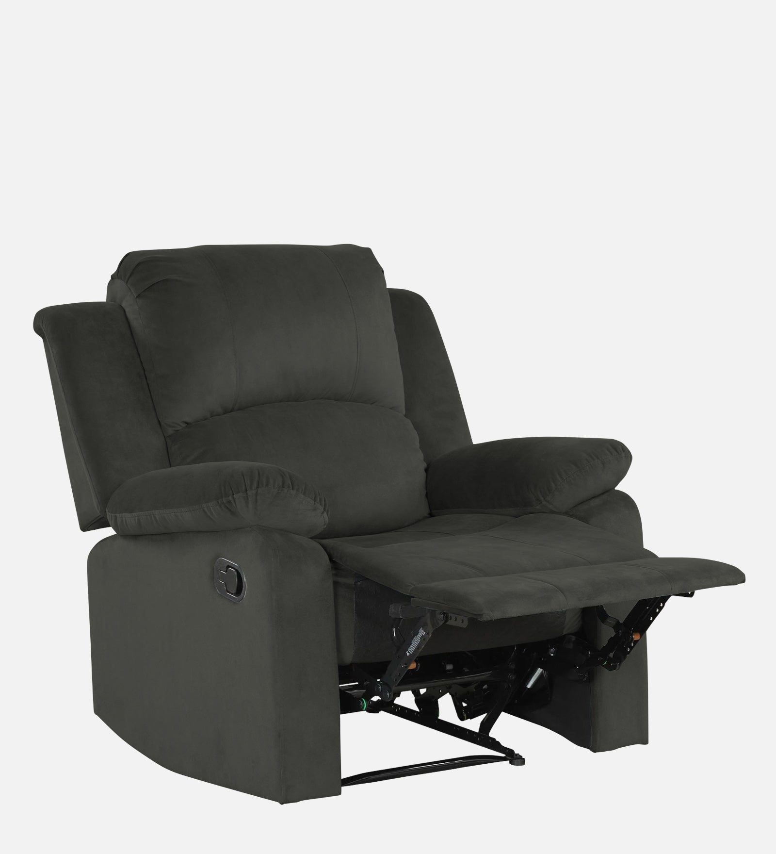 Henry Velvet Manual 1 Seater Recliner In Hory Grey Colour