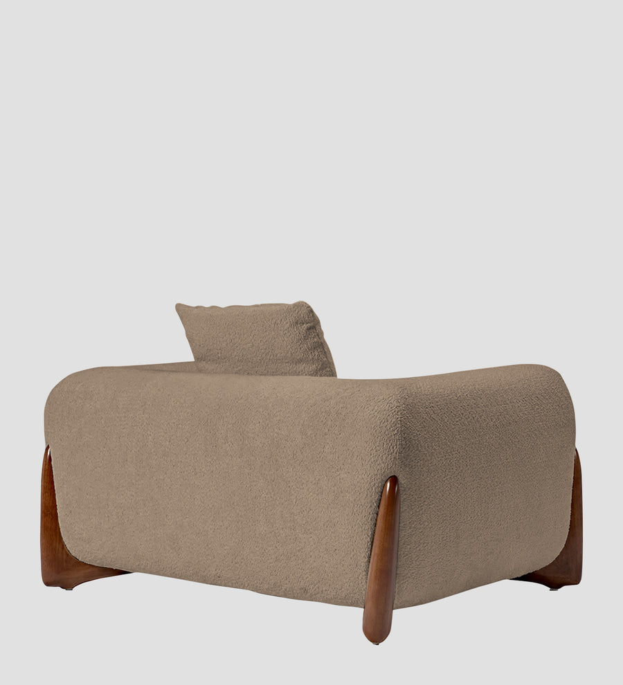 Boko Boucle 1 Seater Sofa In Mushroom Beige Colour - Febonic Living