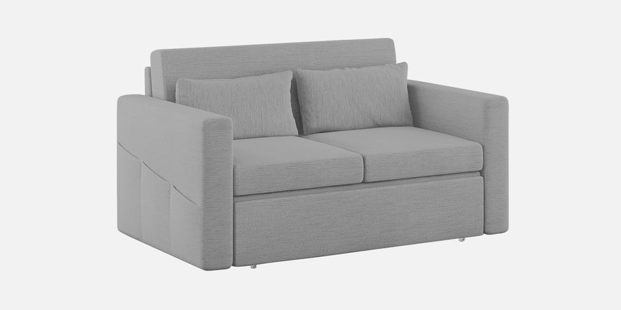 River Fabric 2 Seater Pull Out Sofa Cum Bed In Lit Grey Colour - Febonic Living