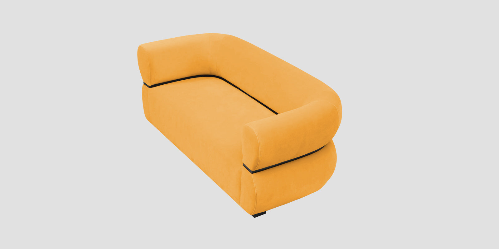 Kula Velvet 2 Seater Sofa In Safforn Yellow Colour