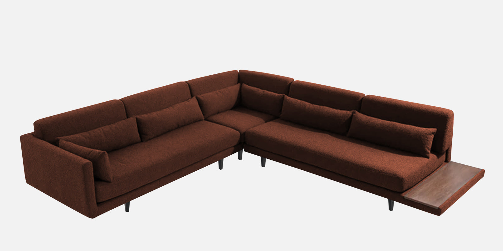 Malta Fabric 6 Seater LHS Sectional Sofa In Coffee brown Colour