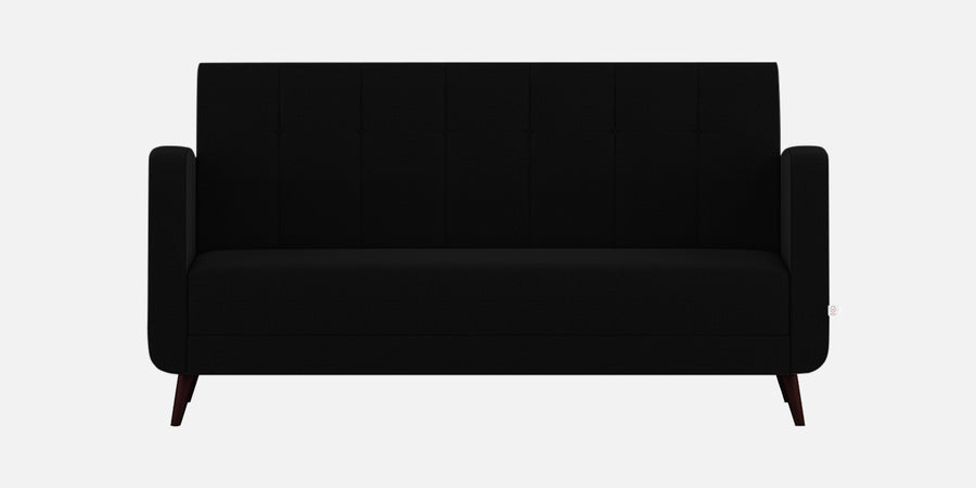 Wiki Velvet 3 Seater Sofa In Adam Black Colour - Febonic Living