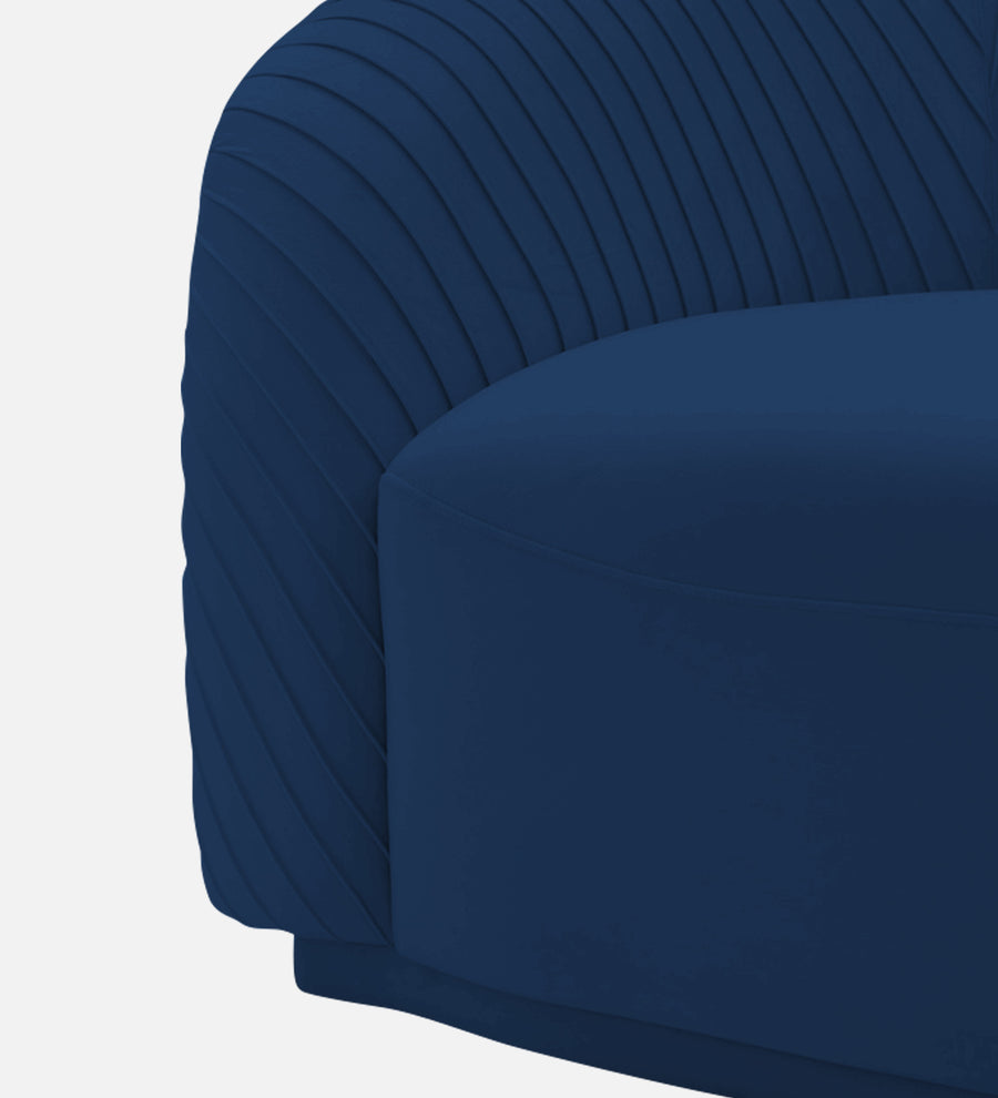 Yara Velvet Fabric 1 Seater Sofa In Imperial Blue Colour - Febonic Living