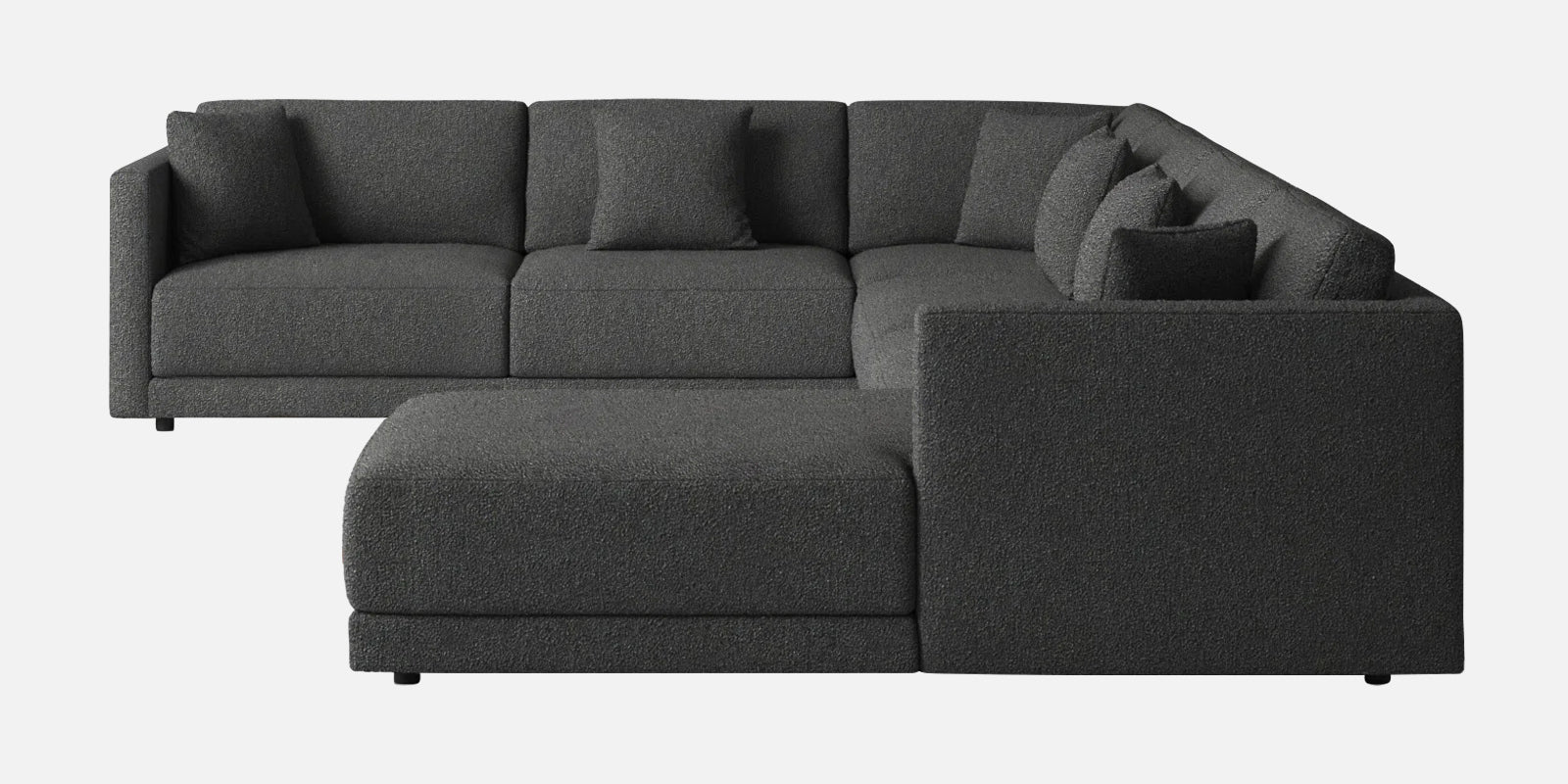 Carlin Fabric LHS 8 Seater Sectional Sofa In Charcoal Grey Colour